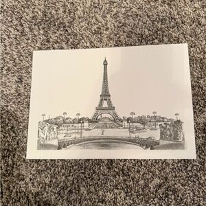 Eiffel Tower hand-painted Art black and white